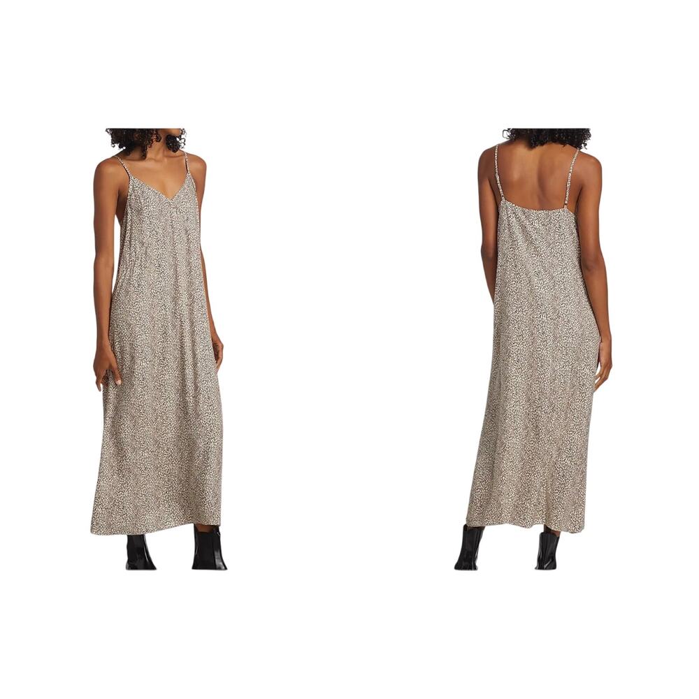 Jenni Kayne Slip Dress XS S fit Leopard Flowy Relaxed 90s Minimal Strappy NWT - Picture 3 of 7